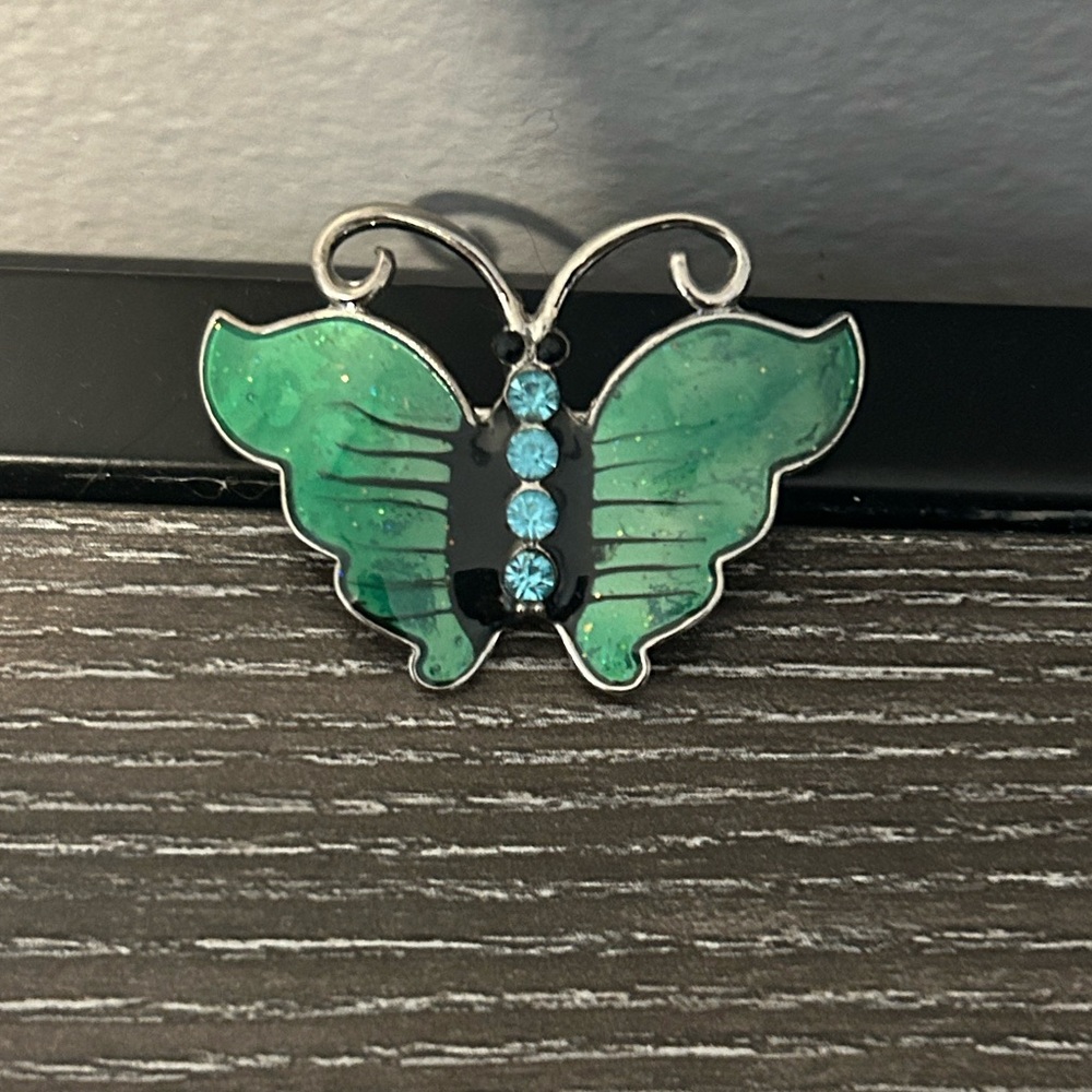 Green butterfly brooch NEW